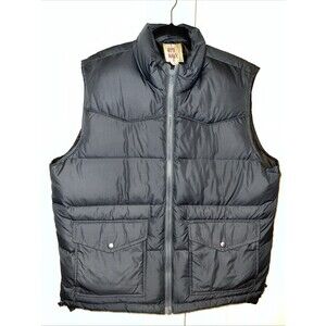 Old Navy Men's Puffer Vest Size Large Navy Blue Zip Down Feather Fill Pockets